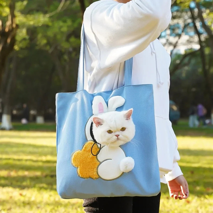 Dinosaur Shaped Carrier Bag - canvas pet sling carrier