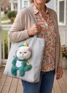 Happy pet parent carrying a kitten
